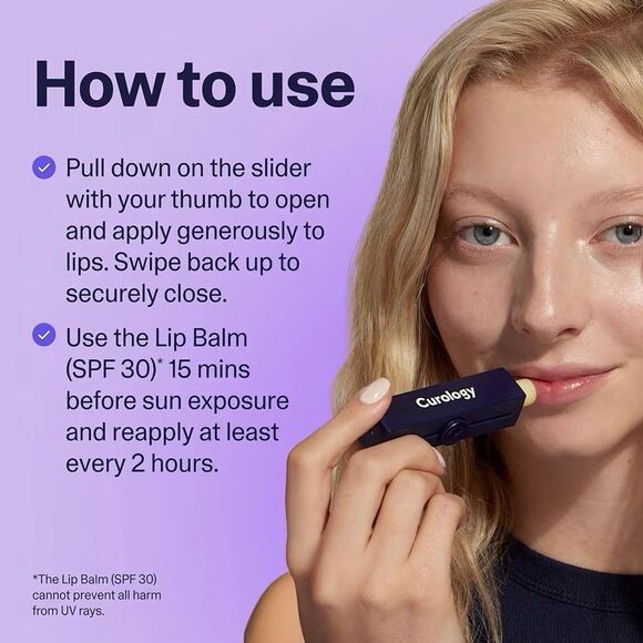 CUROLOGY - NWT - Lip Balm Bundle of 3 (2 Mint and1 Vanilla). One-Handed Tubes - Picture 10 of 16